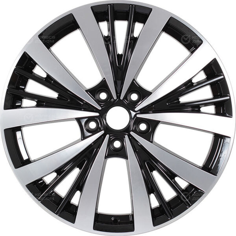 Колесный диск КиК Марвел 7.5xR19 5x112 ET45 DIA66.6 черный глянцевый с полированными элементами лицевой поверхности