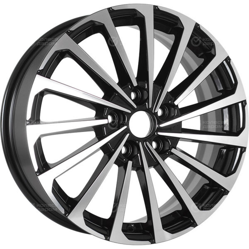 Колесный диск Carwel Кагра 1721 6.5xR17 5x114.3 ET40 DIA64.1 черный глянцевый с полированной лицевой частью