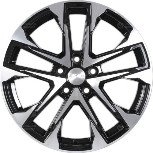Колесный диск СКАД АТАКОР 7xR17 5x108 ET42 DIA65.1 черный глянцевый с полированной лицевой поверхностью