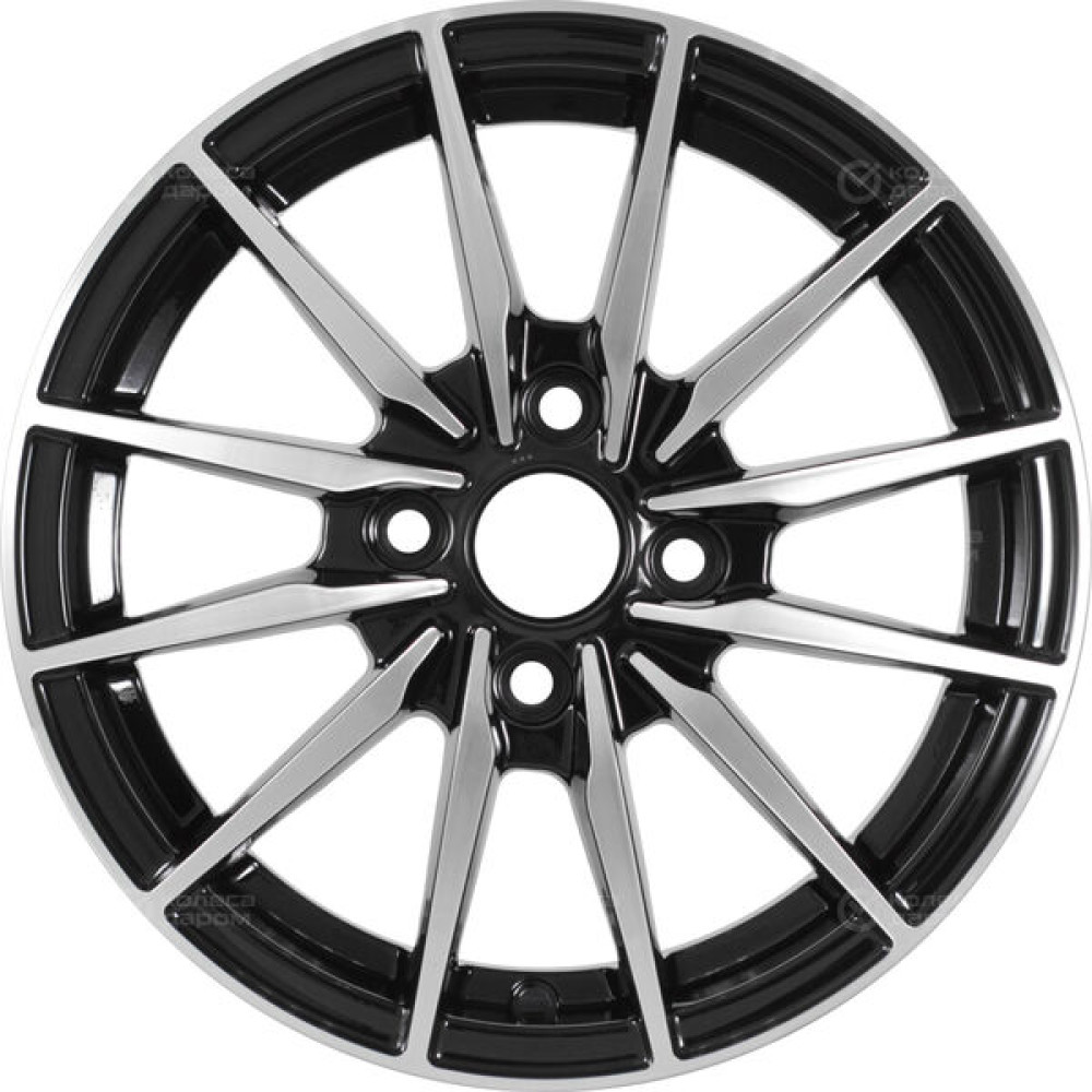 Колесный диск iFree Финчер 5.5xR14 4x114.3 ET40 DIA66.1 чёрный глянцевый с полированной лицевой частью