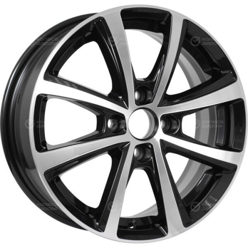 Колесный диск Carwel Акуш 6xR15 4x100 ET45 DIA67.1 чёрный глянцевый с полированной лицевой поверхностью