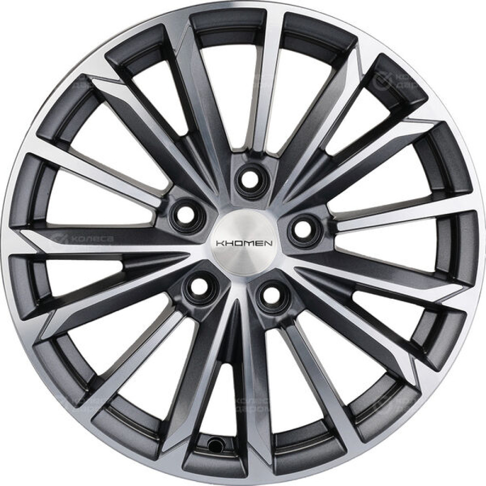 Колесный диск KHOMEN KHW1611 (ZV 16_Sonata) 6.5xR16 5x114.3 ET43 DIA67.1 насыщенный темно-серый полностью полированный