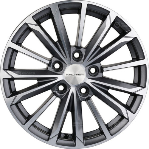 Колесный диск KHOMEN KHW1611 (ZV 16_Sonata) 6.5xR16 5x114.3 ET43 DIA67.1 насыщенный темно-серый полностью полированный