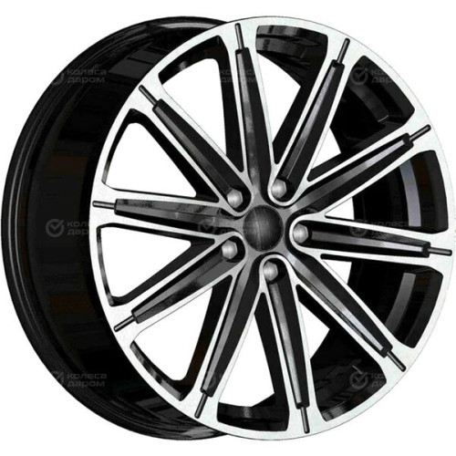 Колесный диск Carwel Тара 7.5xR19 5x110 ET45 DIA63.35 чёрный глянцевый с полированной лицевой частью