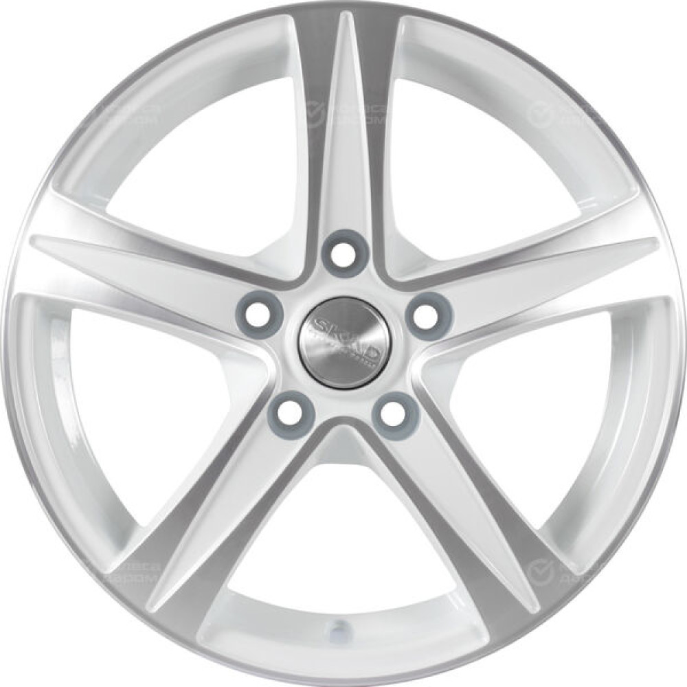 Колесный диск СКАД Sakura 6.5xR15 5x112 ET43 DIA57.1 белый с полированной лицевой частью