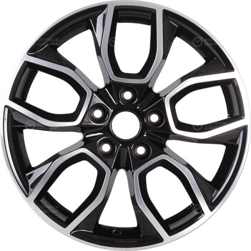 Колесный диск Carwel Ханга 1713 7xR17 5x114.3 ET45 DIA60.1 черный глянцевый с полированной лицевой частью