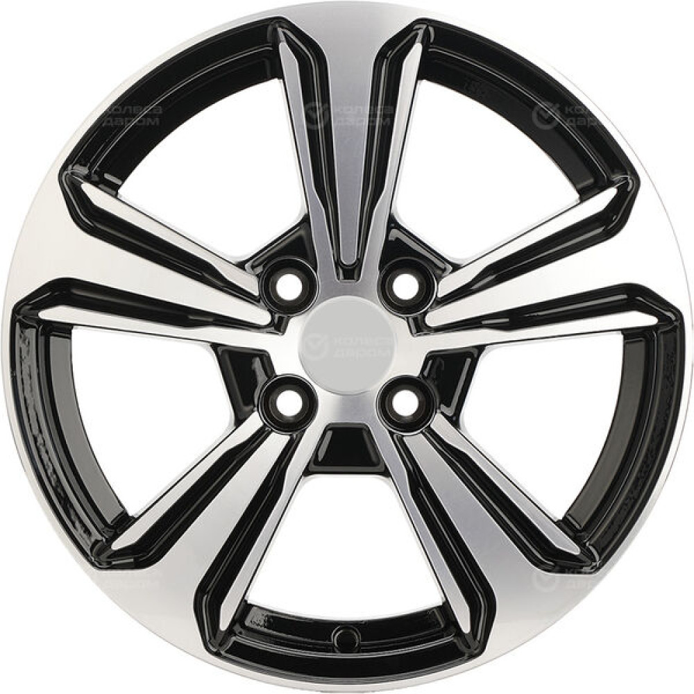 Колесный диск Carwel Диво 1502 6xR15 4x100 ET50 DIA60.1 черный глянцевый с полированной лицевой частью