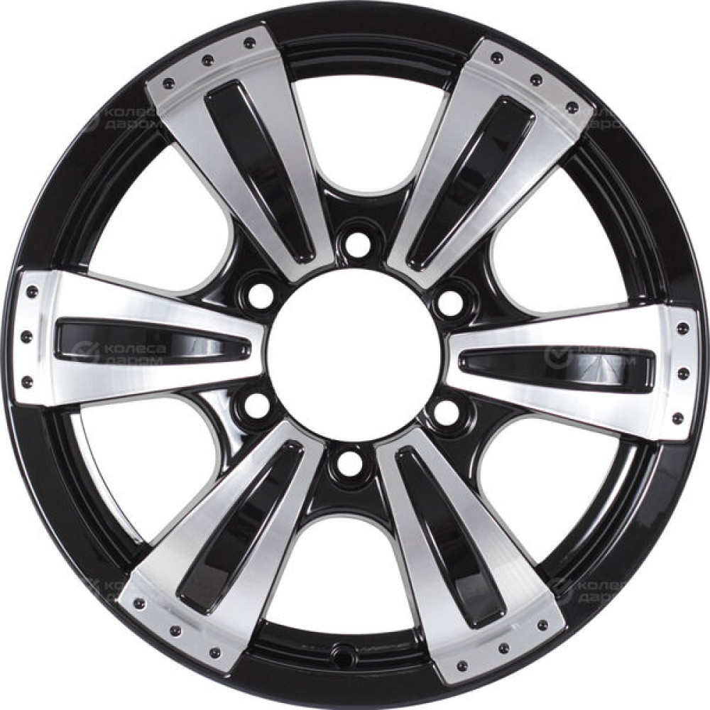 Колесный диск СКАД Рейнджер 7xR16 6x139.7 ET10 DIA109.7 (уценка) черный глянцевый с полированной лицевой поверхностью