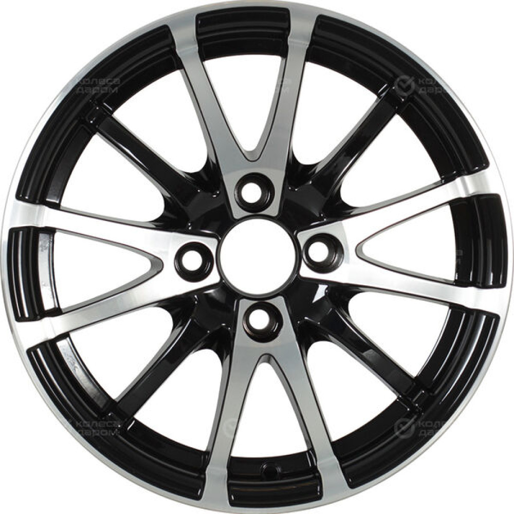 Колесный диск Tech Line 420 5.5xR14 4x98 ET35 DIA58.6 глянцевый черный с полированной лицевой частью