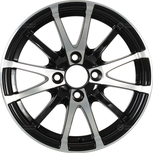 Колесный диск Tech Line 420 5.5xR14 4x98 ET35 DIA58.6 глянцевый черный с полированной лицевой частью