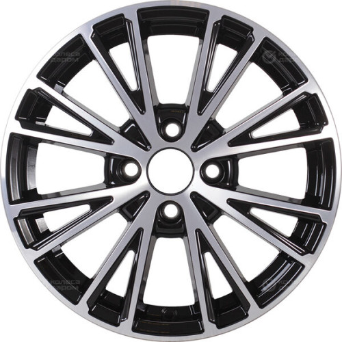 Колесный диск КиК Меандр-оригинал 6xR15 4x100 ET40 DIA60.1 черный глянцевый с полированными элементами лицевой поверхности