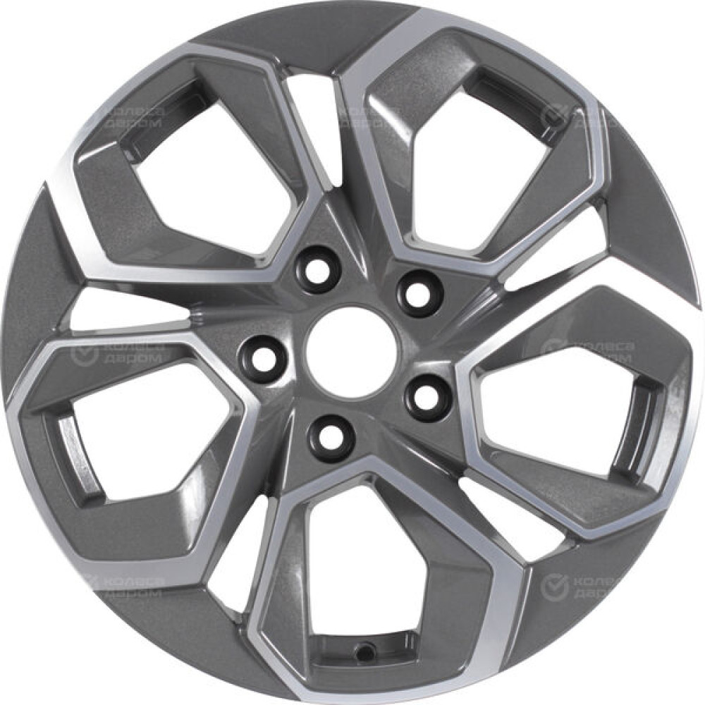 Колесный диск KDW KD1620 6.5xR16 5x108 ET45 DIA63.4 темно-серый с полированной лицевой частью