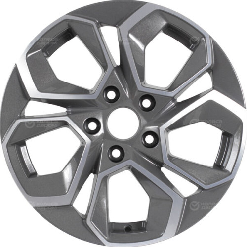 Колесный диск KDW KD1620 6.5xR16 5x108 ET45 DIA63.4 темно-серый с полированной лицевой частью