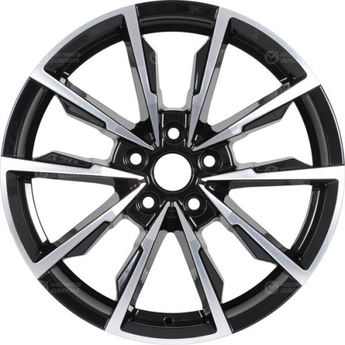 Колесный диск КиК Меренге 7.5xR17 5x114.3 ET40 DIA67.1 черный глянцевый с полированными элементами лицевой поверхности