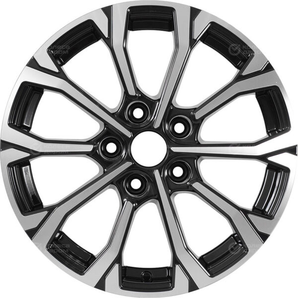 Колесный диск KHOMEN KHW1605 (Duster/Kaptur/Terrano) 6.5xR16 5x114.3 ET50 DIA66.1 глянцевый черный с полированной лицевой частью