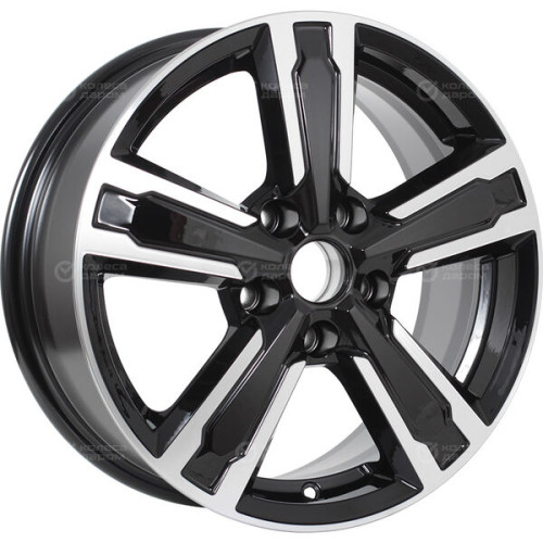 Колесный диск КиК Оклахома 6.5xR16 5x114.3 ET45 DIA54.1 черный глянцевый с полированными элементами лицевой поверхности