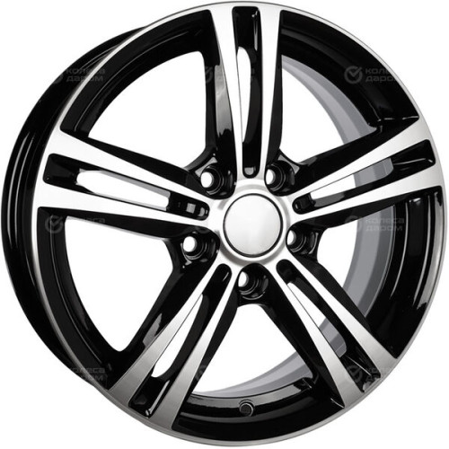 Колесный диск Carwel Амут 217 6xR16 5x100 ET38 DIA57.1 чёрный глянцевый с полированной лицевой поверхностью