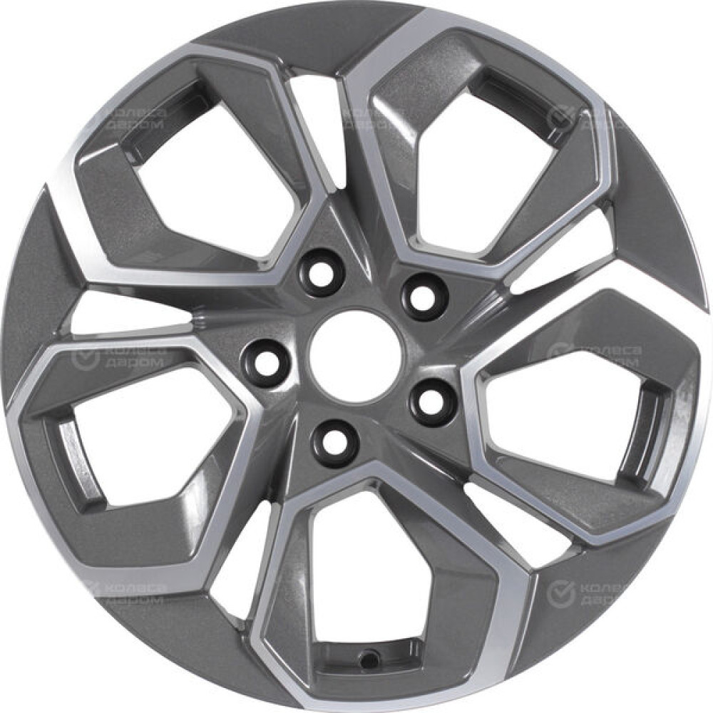 Колесный диск KDW KD1620 6.5xR16 4x100 ET45 DIA60.1 темно-серый с полированной лицевой частью