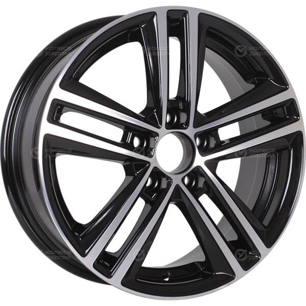 Колесный диск RST R025 6xR15 5x100 ET40 DIA57.1 глянцевый черный с полированной лицевой частью