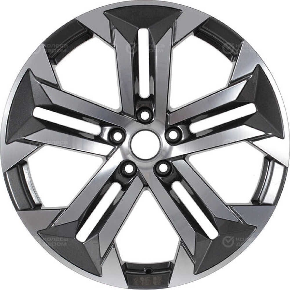 Колесный диск СКАД Premium Series КР015 (19_Geely Tugella) 7.5xR19 5x108 ET46 DIA63.35 серый глянцевый с полированной лицевой частью