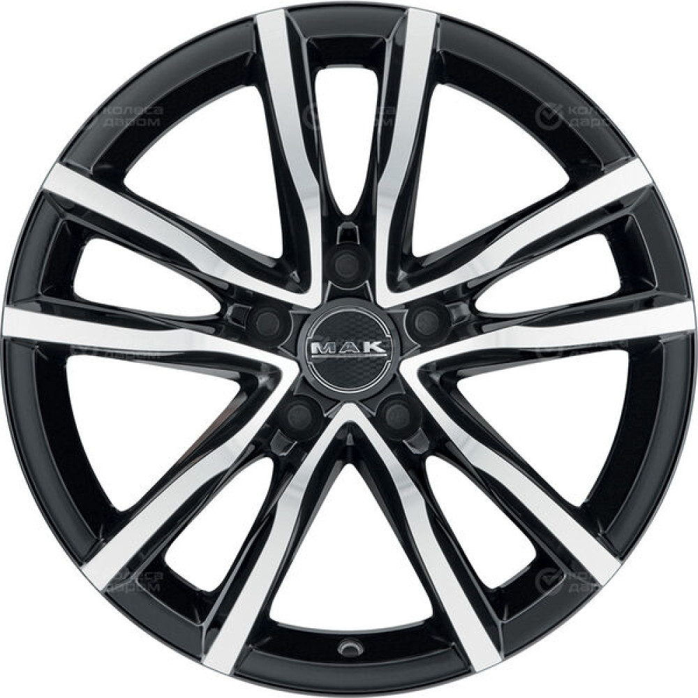 Колесный диск MAK MILANO 6.5xR16 5x108 ET35 DIA72 черный глянцевый с полированной лицевой частью