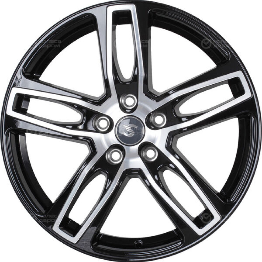 Колесный диск СКАД Женева 7xR18 5x114.3 ET45 DIA67.1 черный глянцевый с полированной лицевой поверхностью