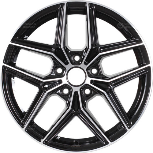 Колесный диск КиК Юнион 7xR17 5x114.3 ET45 DIA67.1 (уценка) черный глянцевый с полированными элементами лицевой поверхности