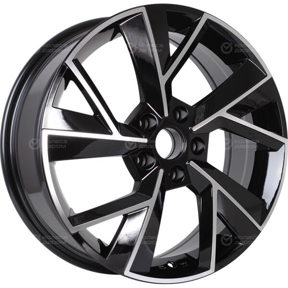 Колесный диск Replay SK130 7xR18 5x112 ET43 DIA57.1 черный глянцевый с полированной лицевой частью