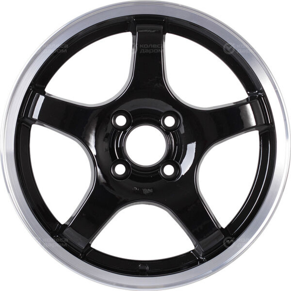 Колесный диск CrossStreet CR14 6xR15 4x100 ET40 DIA60.1 черный глянцевый с полированным ободом