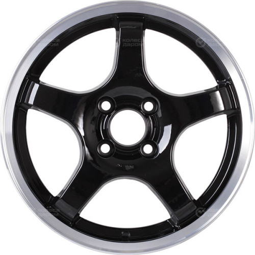 Колесный диск CrossStreet CR14 6xR15 4x100 ET40 DIA60.1 черный глянцевый с полированным ободом