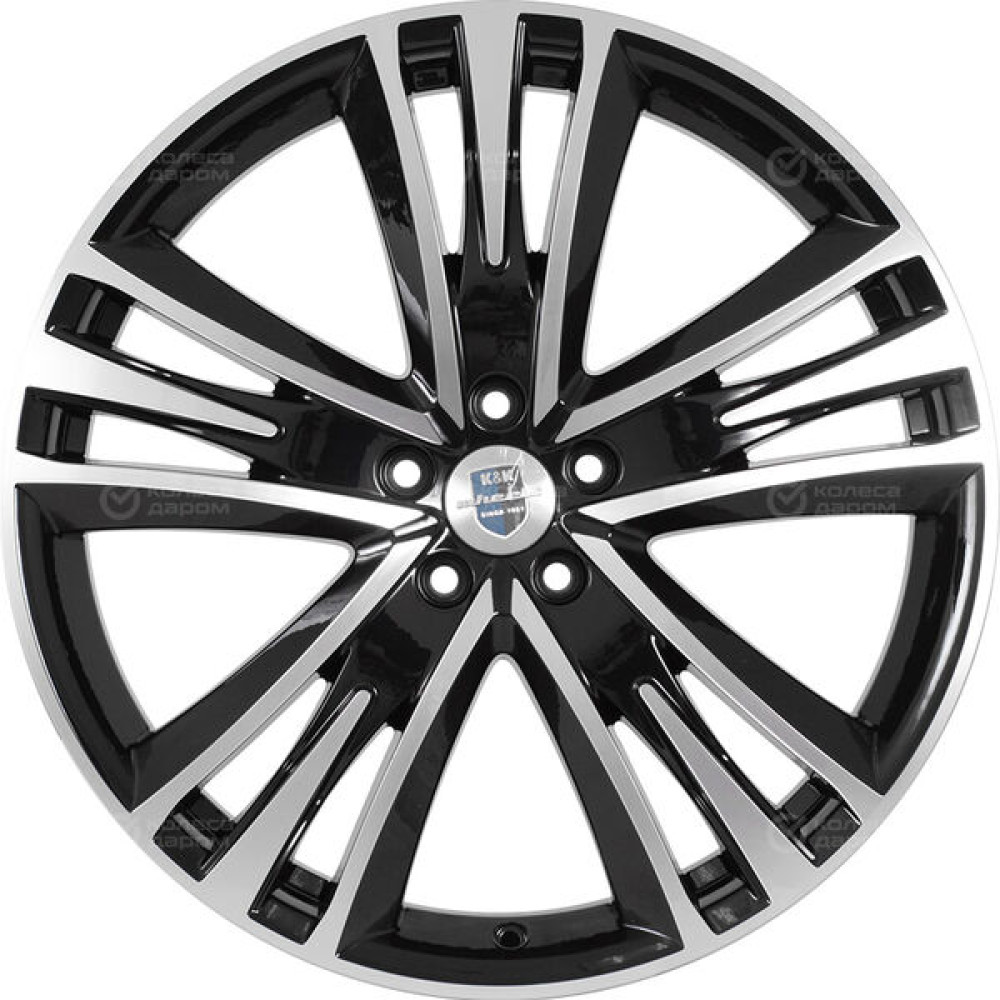 Колесный диск КиК Атлас 8.5xR20 5x114.3 ET45 DIA64.1 черный глянцевый с полированными элементами лицевой поверхности
