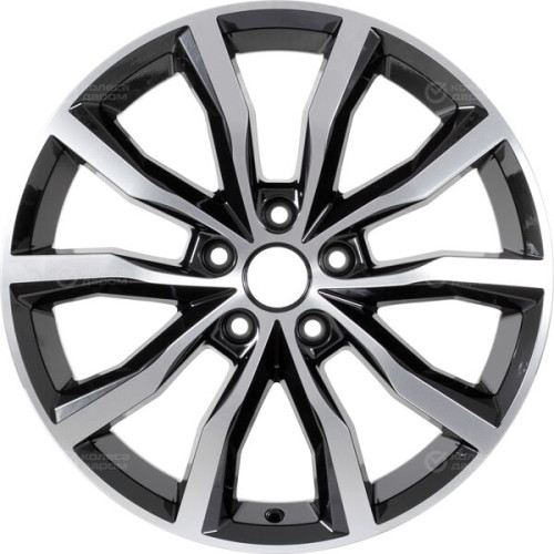Колесный диск КиК Портер 7.5xR18 5x110 ET45 DIA67.1 черный глянцевый с полированными элементами лицевой поверхности