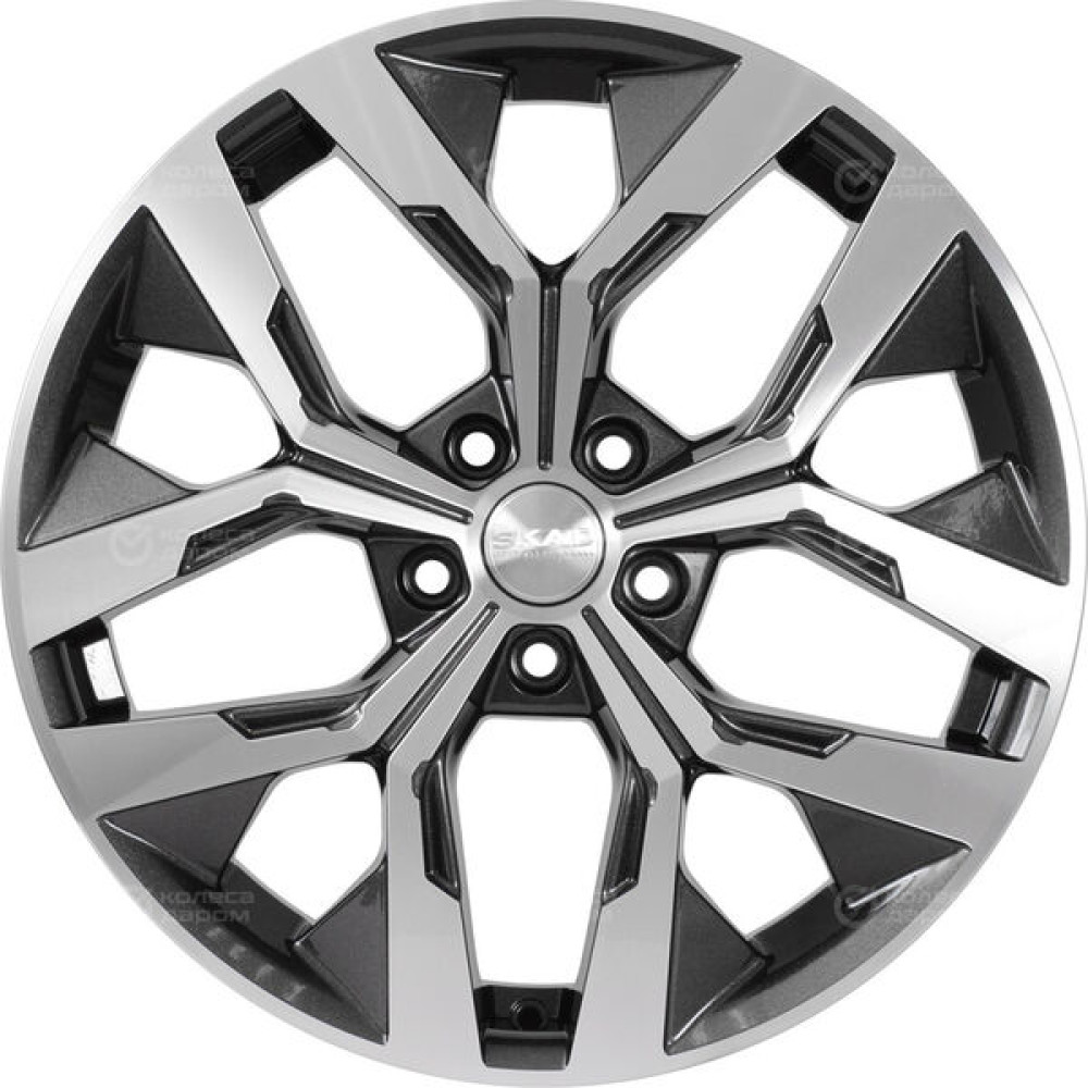 Колесный диск СКАД Ламберт 7.5xR18 5x108 ET38 DIA60.1 темно-серый глянцевый с полированной лицевой частью