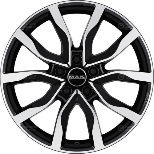 Колесный диск MAK HIGHLANDS 8xR19 5x108 ET45 DIA63.4 черный глянцевый с полированной лицевой частью