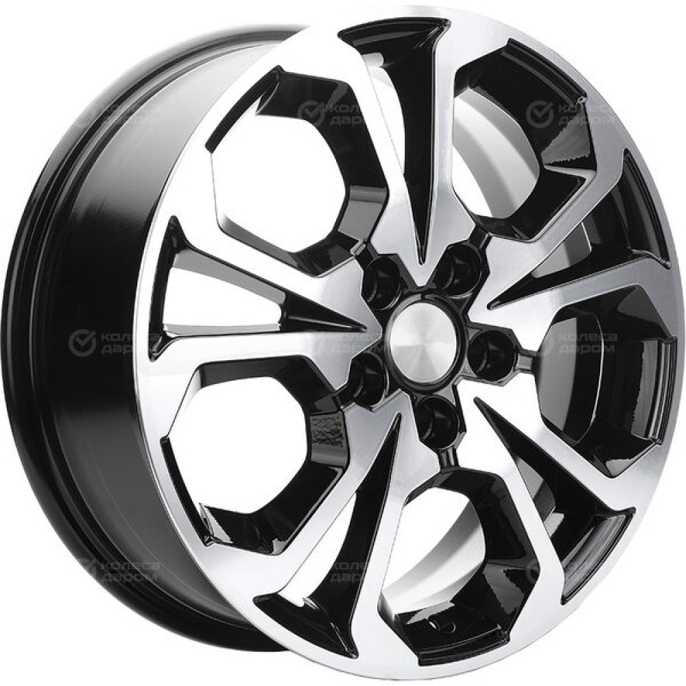 Колесный диск Carwel Ванда 242 6.5xR17 5x114.3 ET37 DIA66.6 чёрный глянцевый с полированной лицевой поверхностью