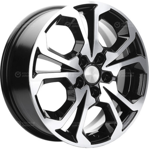 Колесный диск Carwel Ванда 242 6.5xR17 5x114.3 ET37 DIA66.6 чёрный глянцевый с полированной лицевой поверхностью