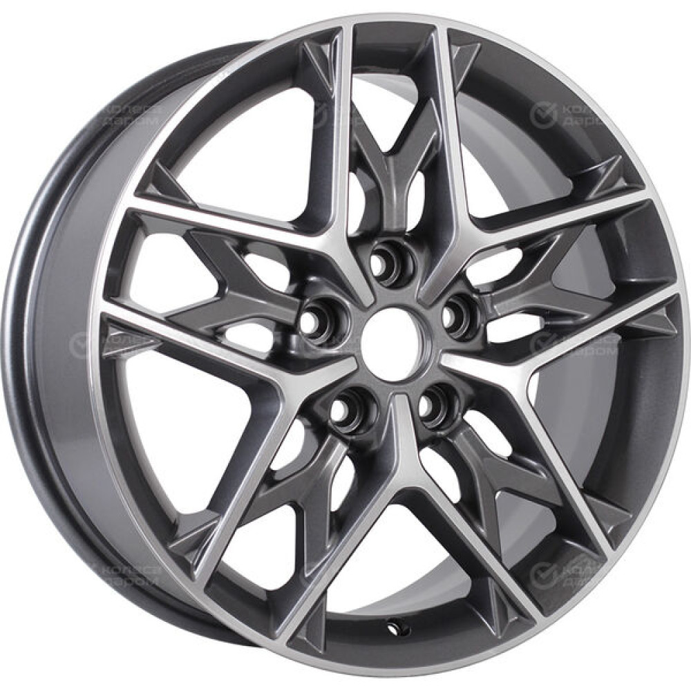 Колесный диск KHOMEN KHW1709 (Chery Tiggo 3/Tiggo 3 Pro) 7xR17 5x108 ET45 DIA60.1 насыщенный темно-серый полностью полированный