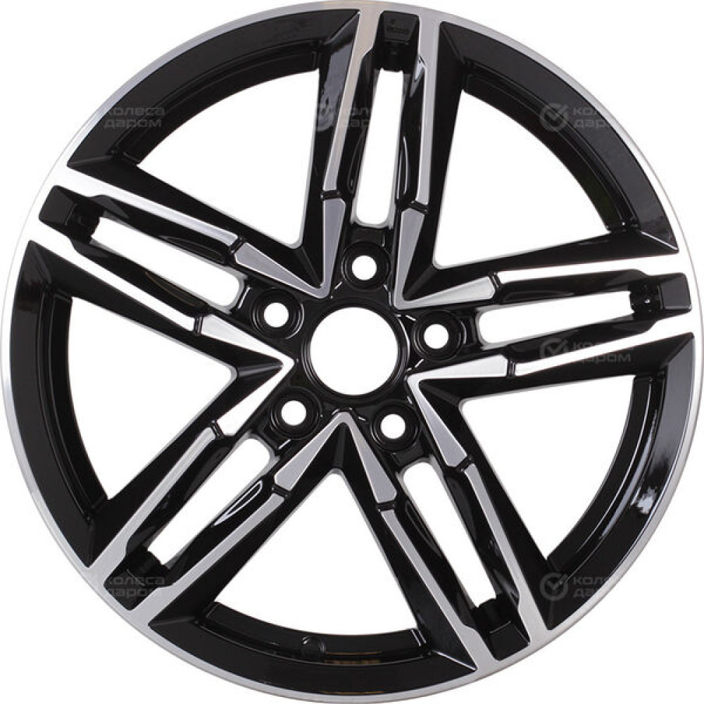 Колесный диск КиК Sayan-оригинал 6xR16 5x105 ET39 DIA56.6 (уценка) черный глянцевый с полированными элементами лицевой поверхности