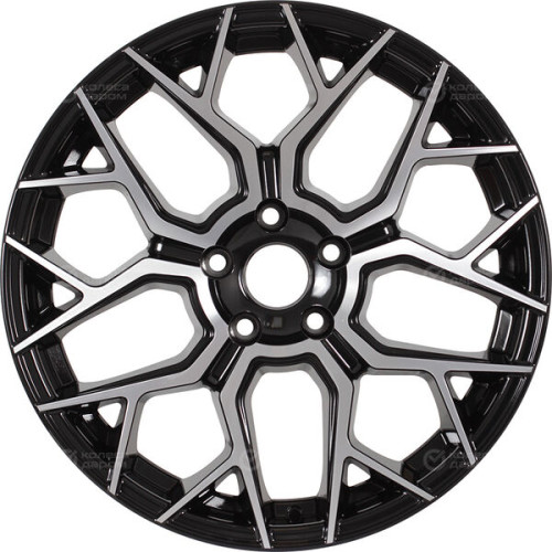 Колесный диск RST R148 8xR18 5x114.3 ET30 DIA60.1 глянцевый черный с полированной лицевой частью