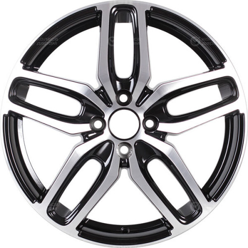 Колесный диск Carwel Виви 199 6.5xR17 5x112 ET38 DIA66.6 чёрный глянцевый с полированной лицевой поверхностью