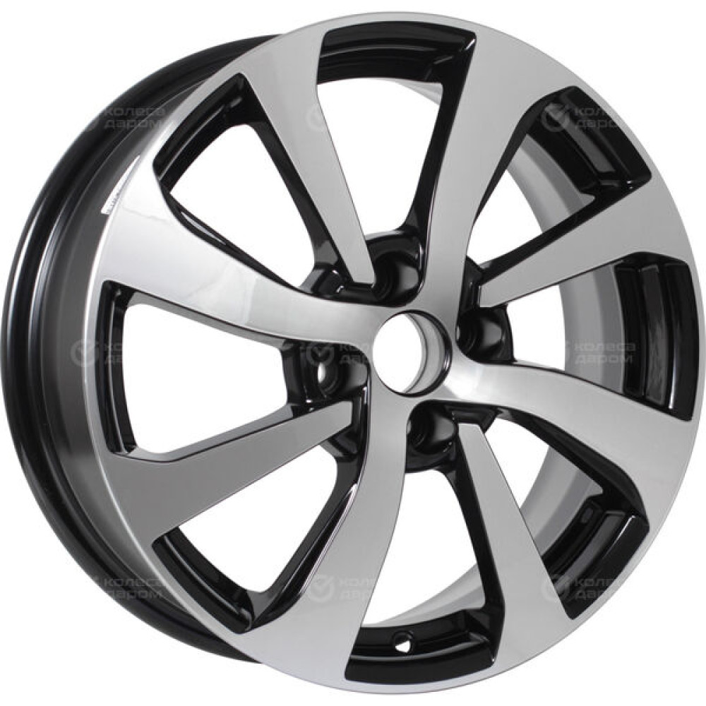 Колесный диск KDW KD1640 (ZV 16_Sandero Stepway) 6xR16 4x100 ET37 DIA60.1 глянцевый черный с полированной лицевой частью