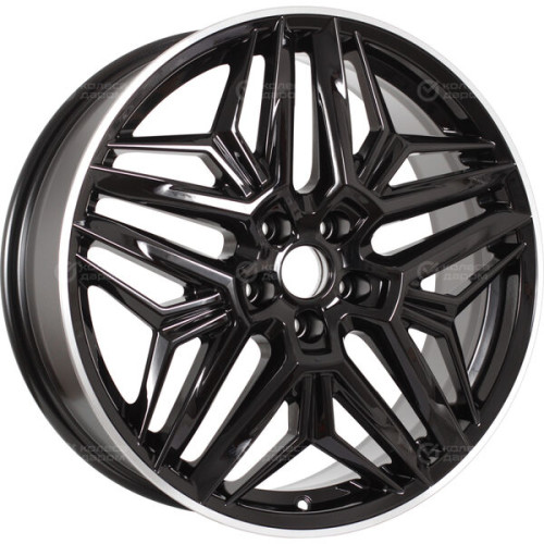 Колесный диск КиК Колумб 7xR19 5x108 ET33 DIA60.1 черный глянцевый с полированными элементами лицевой поверхности