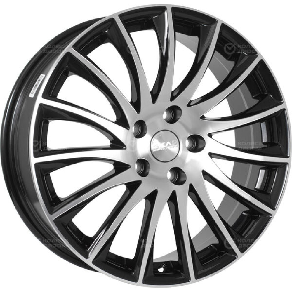 Колесный диск СКАД Валенсия 7xR18 5x114.3 ET45 DIA67.1 черный глянцевый с полированной лицевой поверхностью