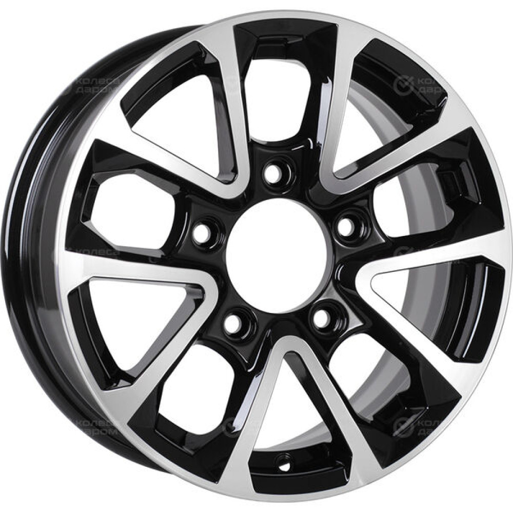 Колесный диск iFree Восток 6xR15 5x139.7 ET40 DIA98 чёрный глянцевый с полированной лицевой частью
