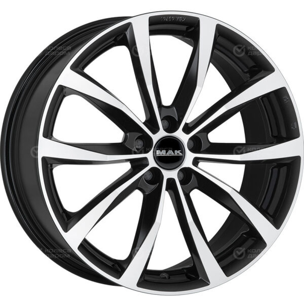 Колесный диск MAK WOLF 7xR18 5x112 ET43 DIA57.1 черный глянцевый с полированной лицевой частью