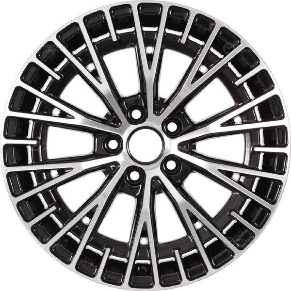 Колесный диск KDW KD1730 7xR17 5x114.3 ET37 DIA66.6 (уценка) глянцевый черный с полированной лицевой частью