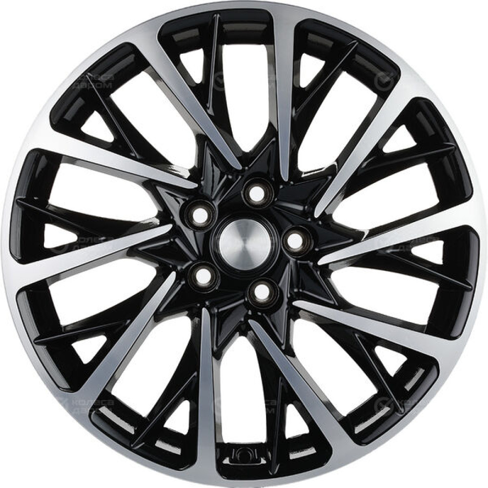 Колесный диск Carwel Оланга 1804 7.5xR18 5x114.3 ET45 DIA60.1 черный глянцевый с полированной лицевой частью