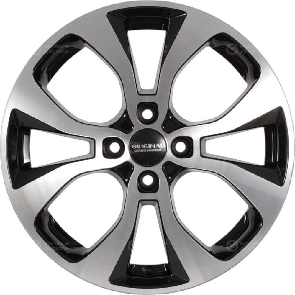 Колесный диск СКАД KL-296 6xR16 4x100 ET41 DIA60.1 черный глянцевый с полированной лицевой поверхностью